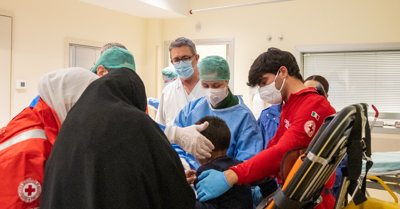 Uno dei piccoli pazienti di Gaza ricoverati al Rizzoli