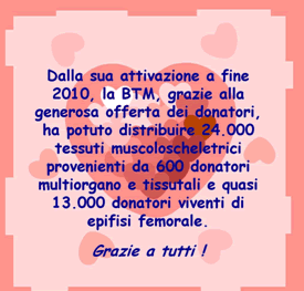 ringraziamento ai donatori