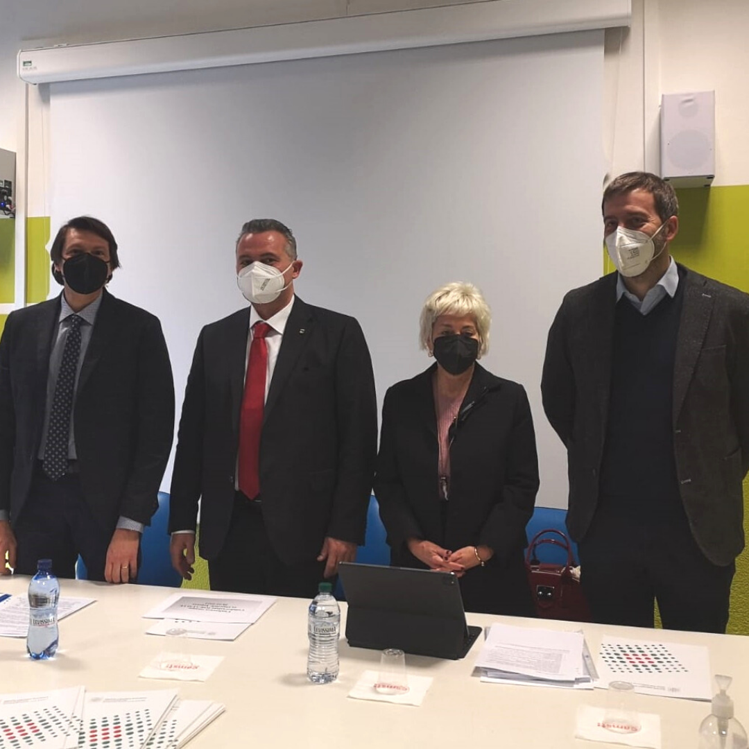 From left: IOR general manager Anselmo Campagna, the regional councilor for health policies Raffaele Donini, the general director of the AUSL of Ferrara Monica Calamai, the mayor of Argenta Andrea Baldini 