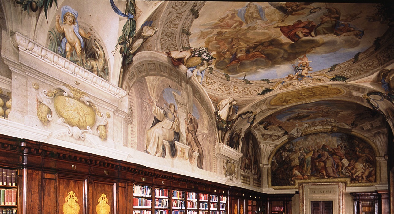 Sala centrale della biblioteca di San Michele in Bosco