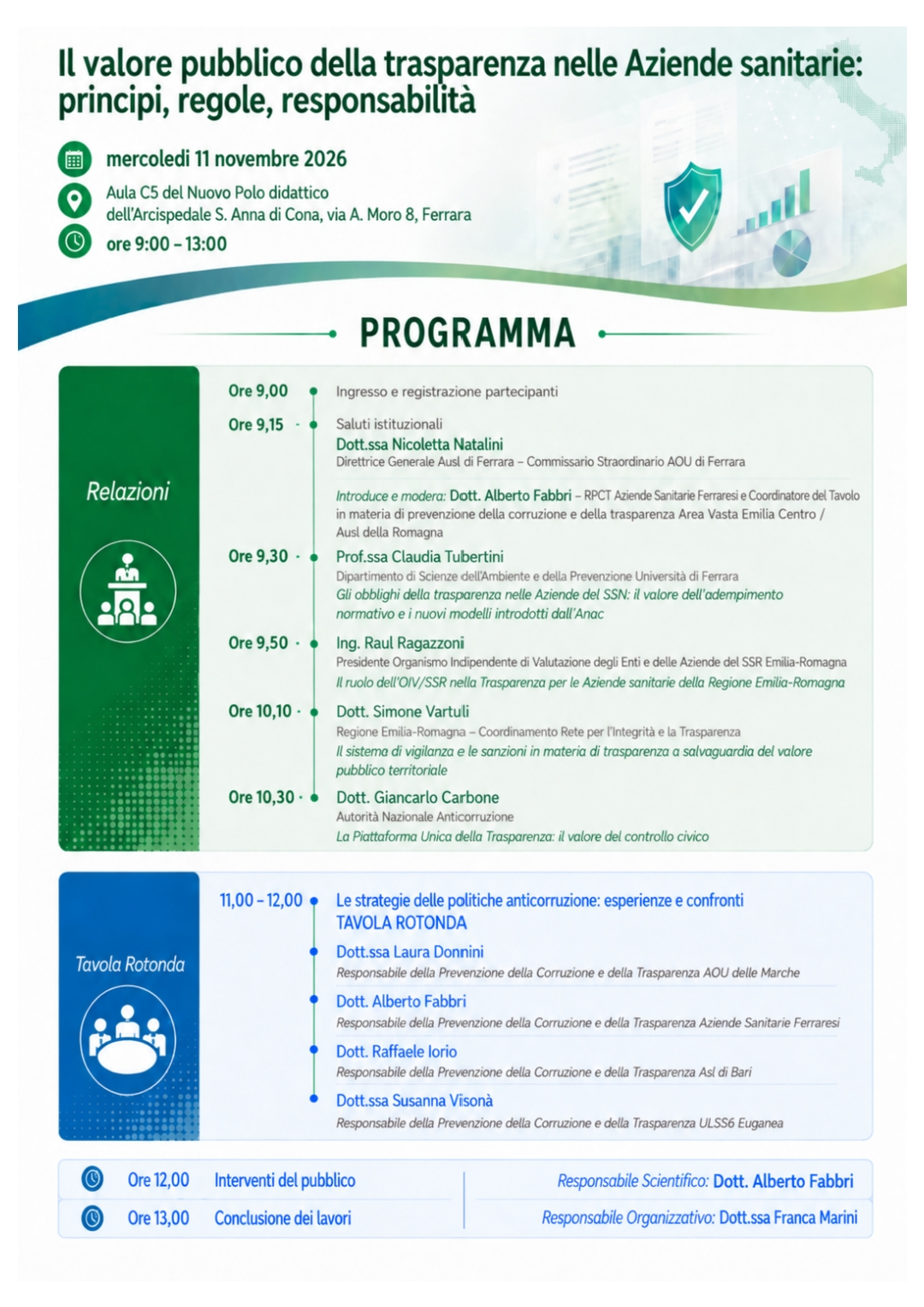 Locandina con il programma dell'evento