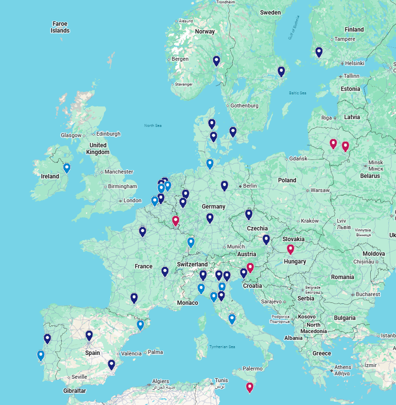 The location of ERN BOND centers