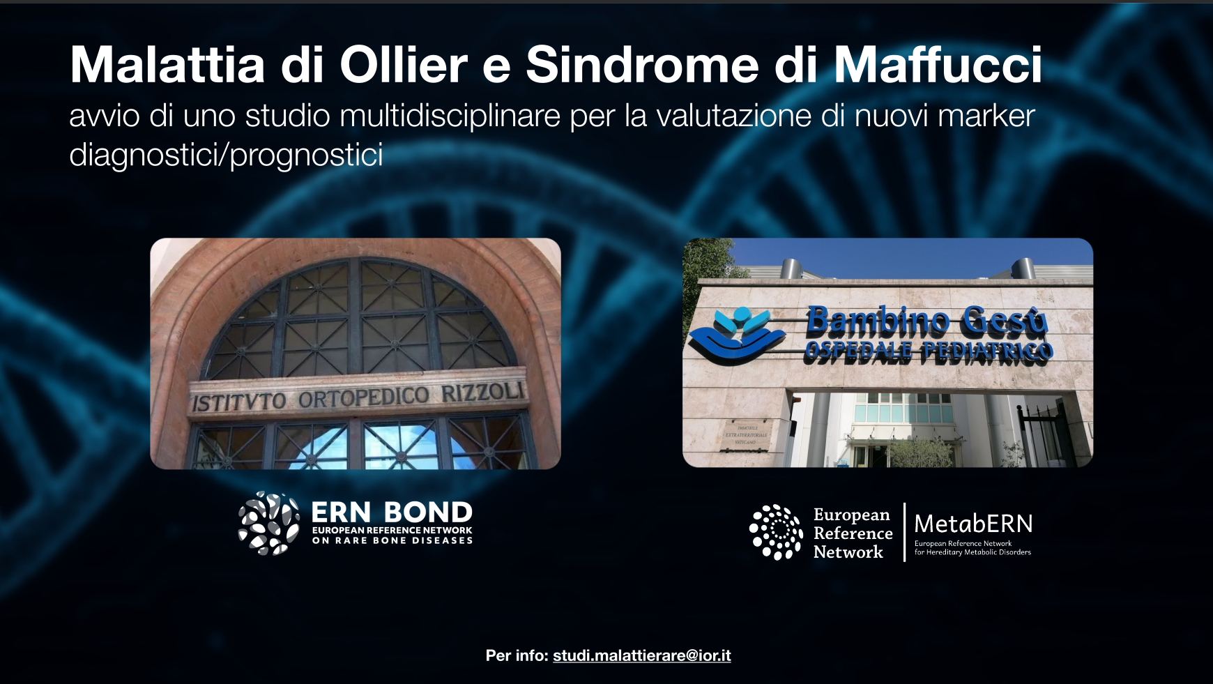 Collaborazione studio multicentrico Rizzoli Bambino Gesù