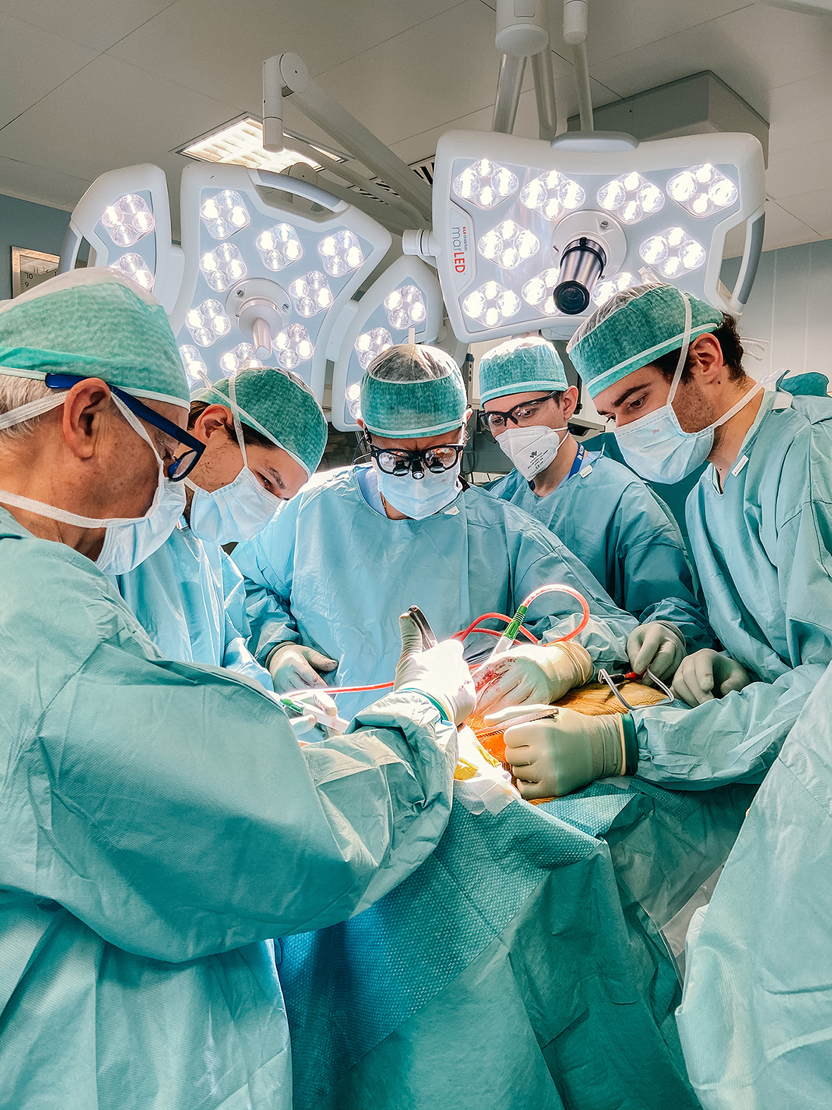 The Vertebral Surgery team in the operating theatre