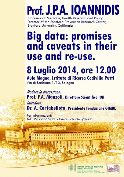 Prof. Ioannidis' lecture - Event poster