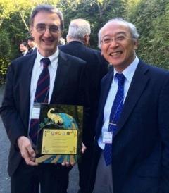 Prof. Baldini at the ceremony in Kyoto, receiving the “Marco Polo Prize for Italian Science”